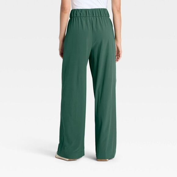 All In Motion - Women's Active Light High-Rise Wide Leg Pants - Al Dark Green - Picture 2 of 4